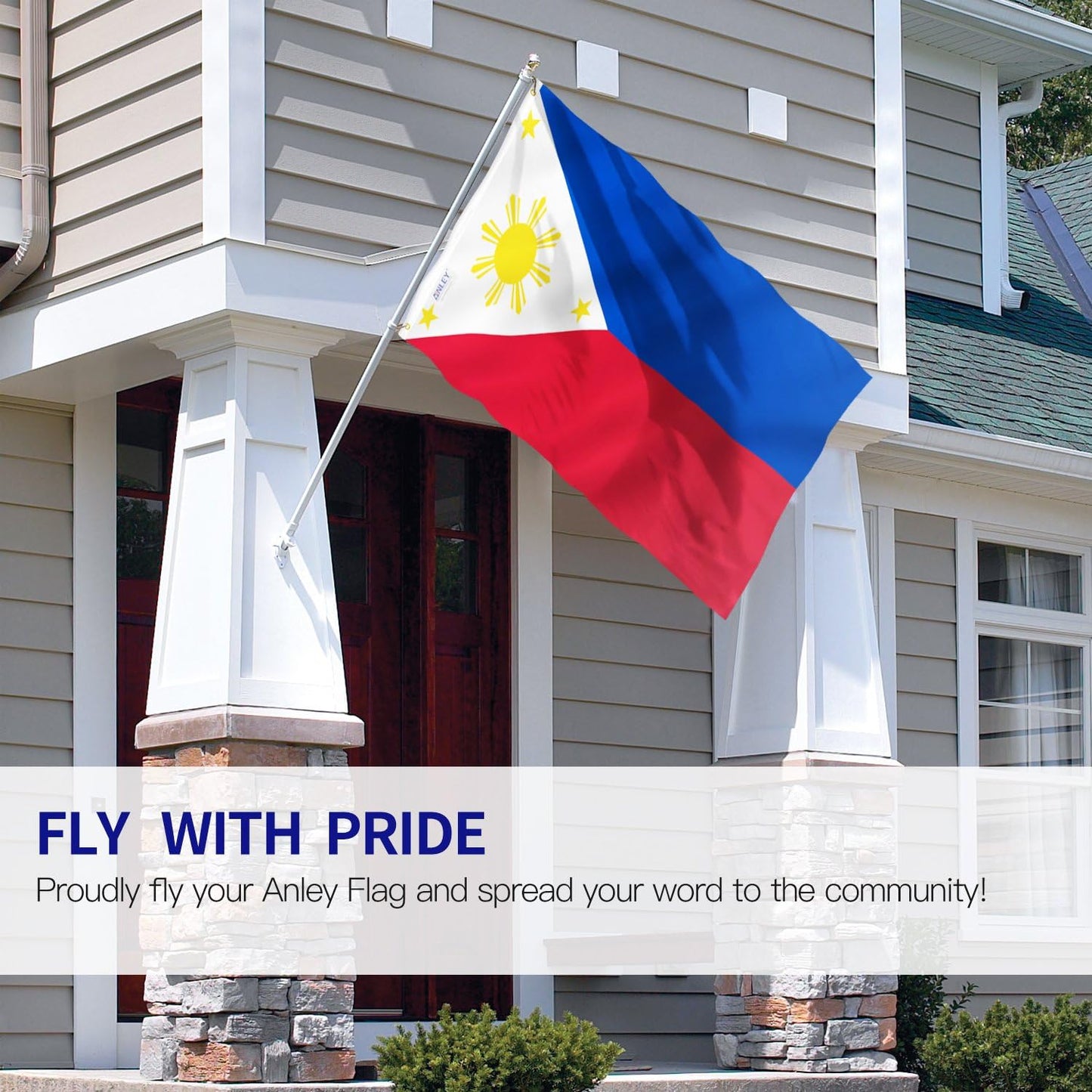 Bandera Filipinas 3x5ft poliéster cabecera lona doble costura