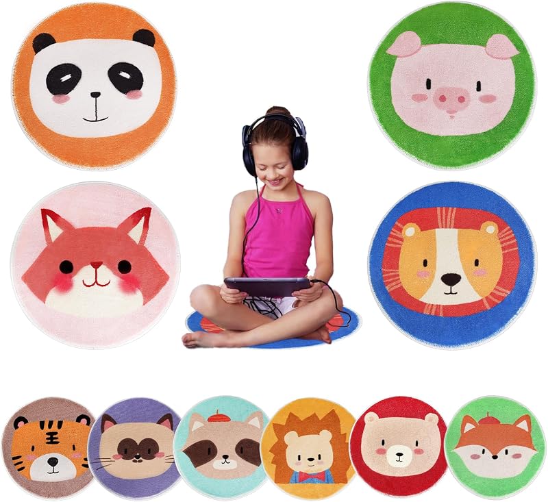 Alfombra redonda niños 10uds para asientos 16pulg aula set