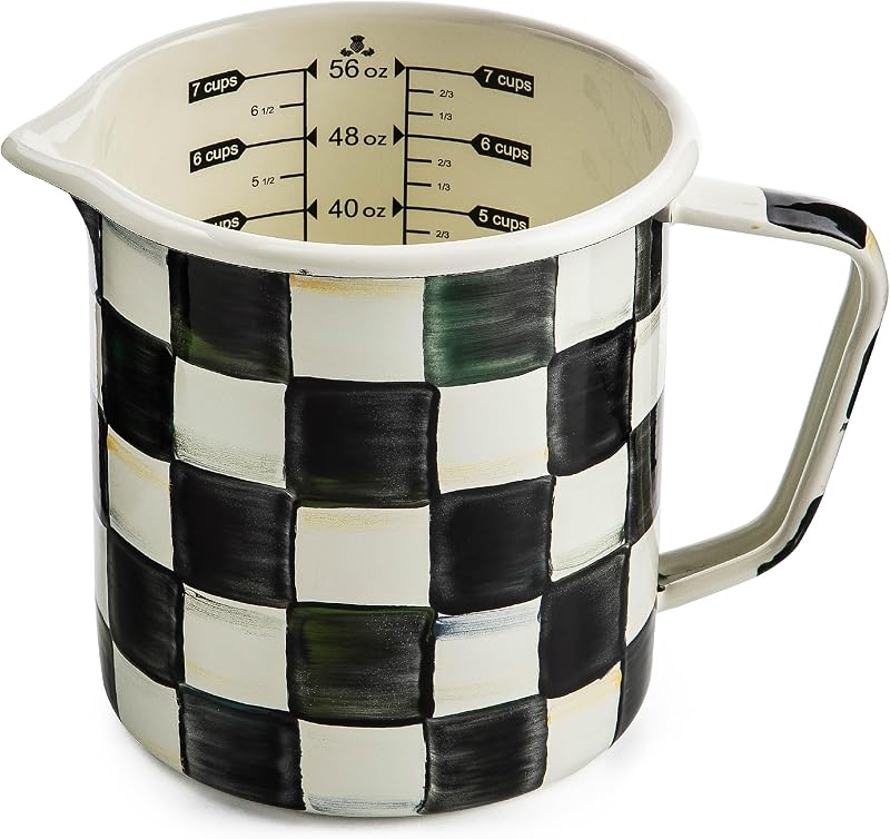 Taza medidora esmaltada 7 tazas boquilla color blanco y