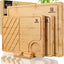 Set 4 Tablas Cortar Bambú Cocina con Soporte Antiderrap