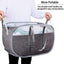 Cesta lavandería plegable con asas duraderas gris