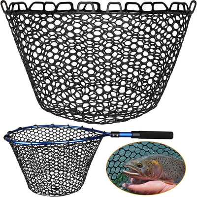 Red pesca goma transparente negra plegable trucha
