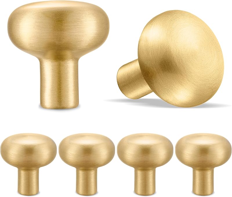 Tiradores dorados latón macizo para gabinetes cajones set 6