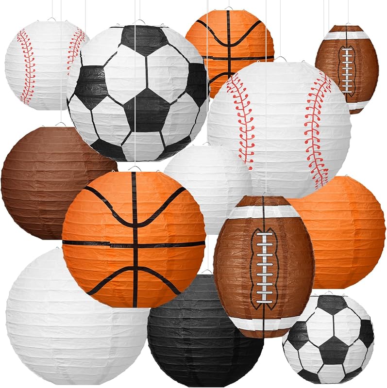 13 Linternas Papel Temática Deportiva Fútbol Béisbol Baloncesto
