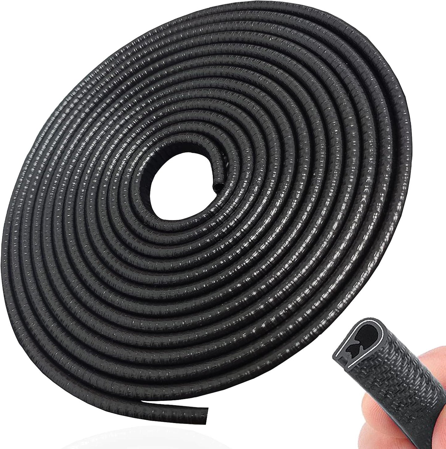 Protector borde puerta auto negro 20m forma U chapa metal