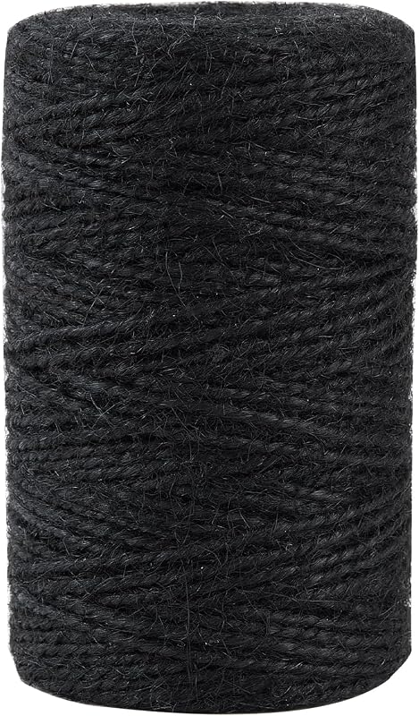Cordel yute negro 328ft grosor 0.079pulg jardín manualidades