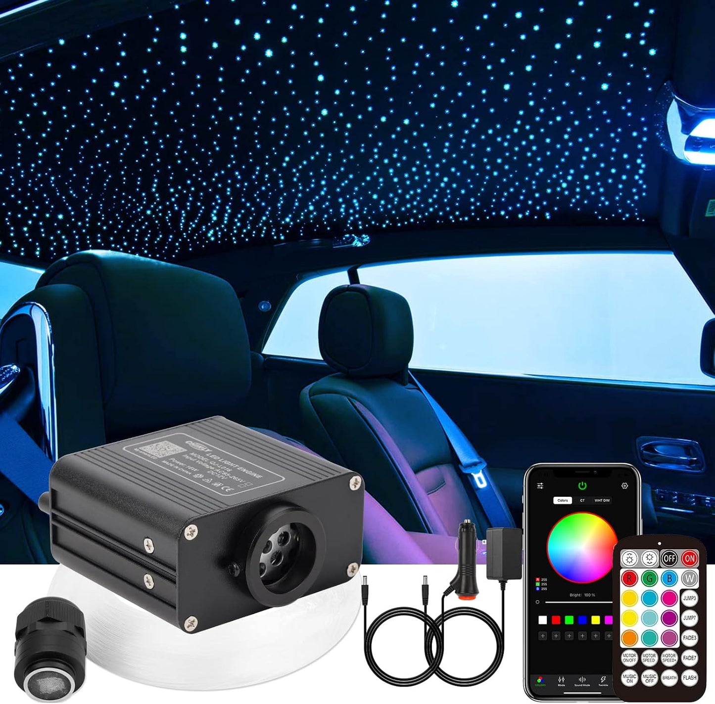 Set 400 pzas luces fibra optica 9.8ft modo musica