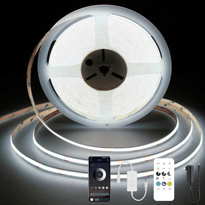 Tira Luz LED COB 6000K 24ft CRI92 Control RF Bluetooth