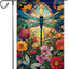 Bandera jardín estilo retro floral doble cara rústica