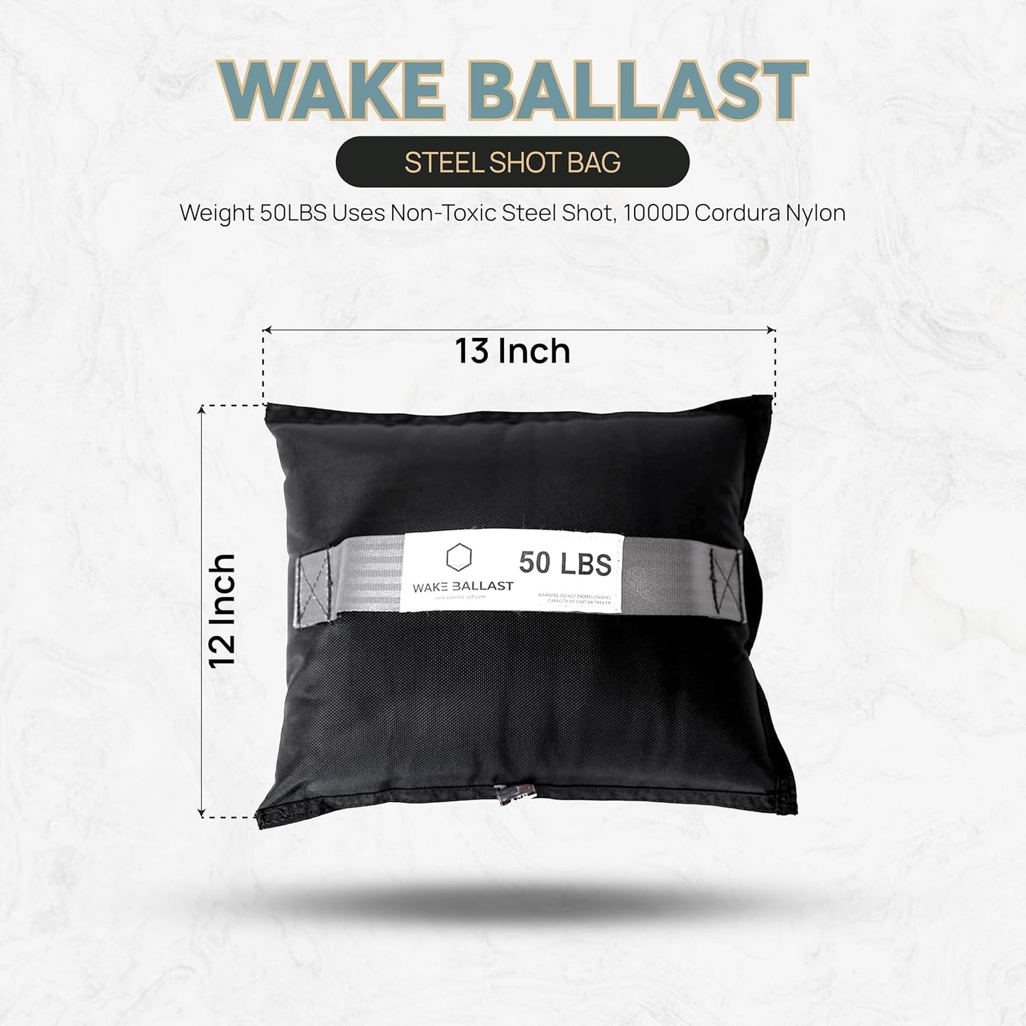 Bolsa lastre wakesurf acero fino 50lb resistente agua