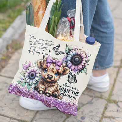 Bolso hombro lona para mujer y niña amante vacas Highland