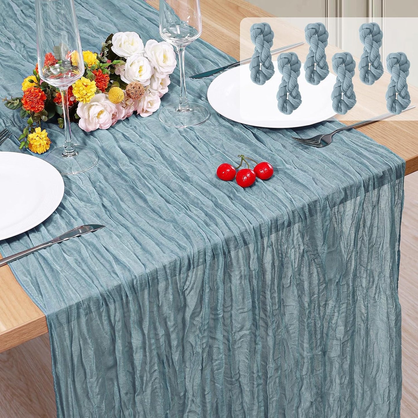 6 Caminos Mesa Estopilla 10ft Gasa Navideña Boho Decoración