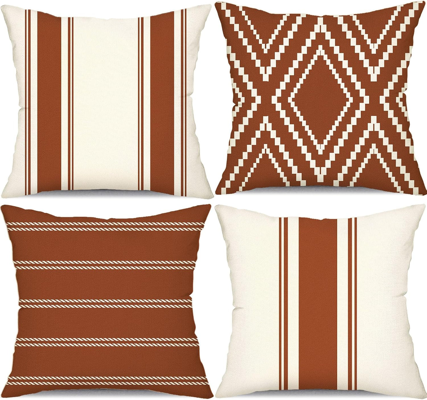 Set 4 fundas almohada 20x20pulg impermeables exteriores