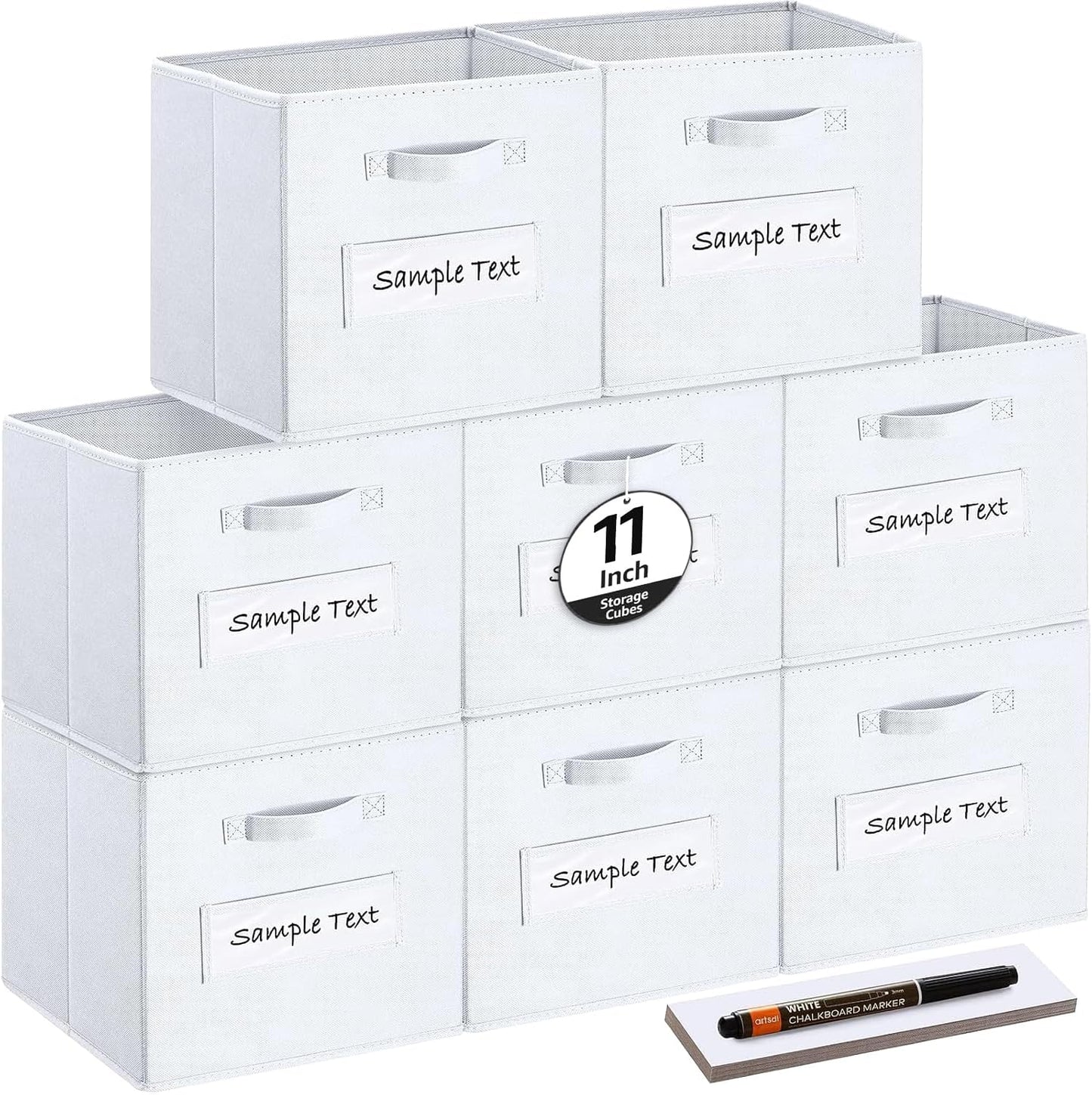 Cubos almacenamiento tela set 8 11" con etiquetas plegables