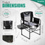 Silla director camping gran tamaño plegable con mesa lateral