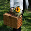 Cesta picnic mimbre para 2 con utensilios