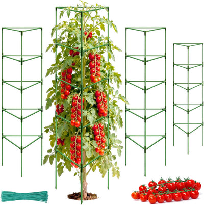 Jaula tomate 72pulg paquete 4 estacas metal ajustables