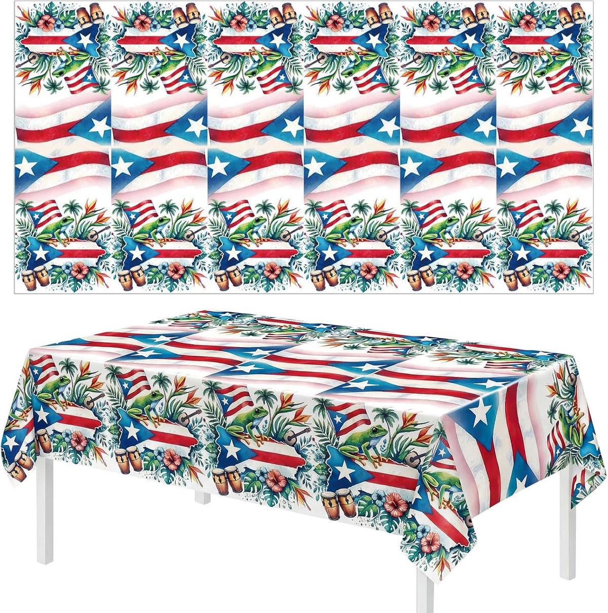 Mantel rana Puerto Rico decoración fiesta 12 junio