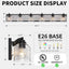 Aplique baño 6 luces grises 48" estilo granja