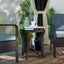 Mesa auxiliar ratán 18" 2 niveles jardín marrón