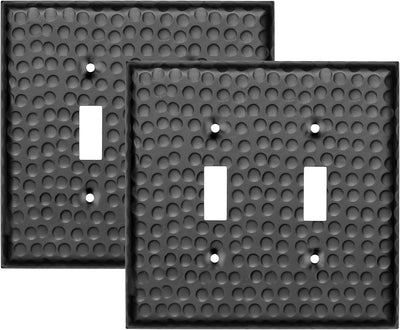 Placa pared interruptor metal martillado negro mate