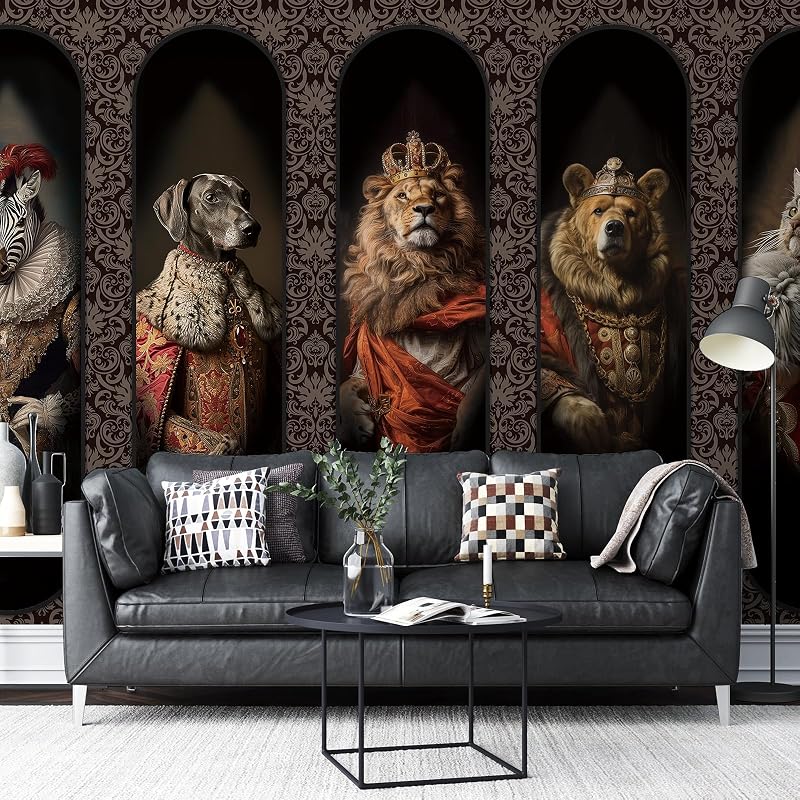 Murales pared animales 3D lona extraíble dormitorio sala