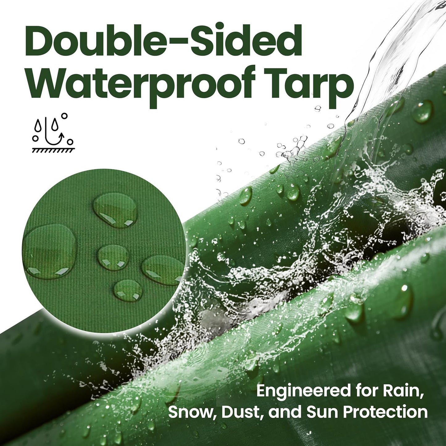 Lona impermeable duradera para camping jardín azul/verde militar