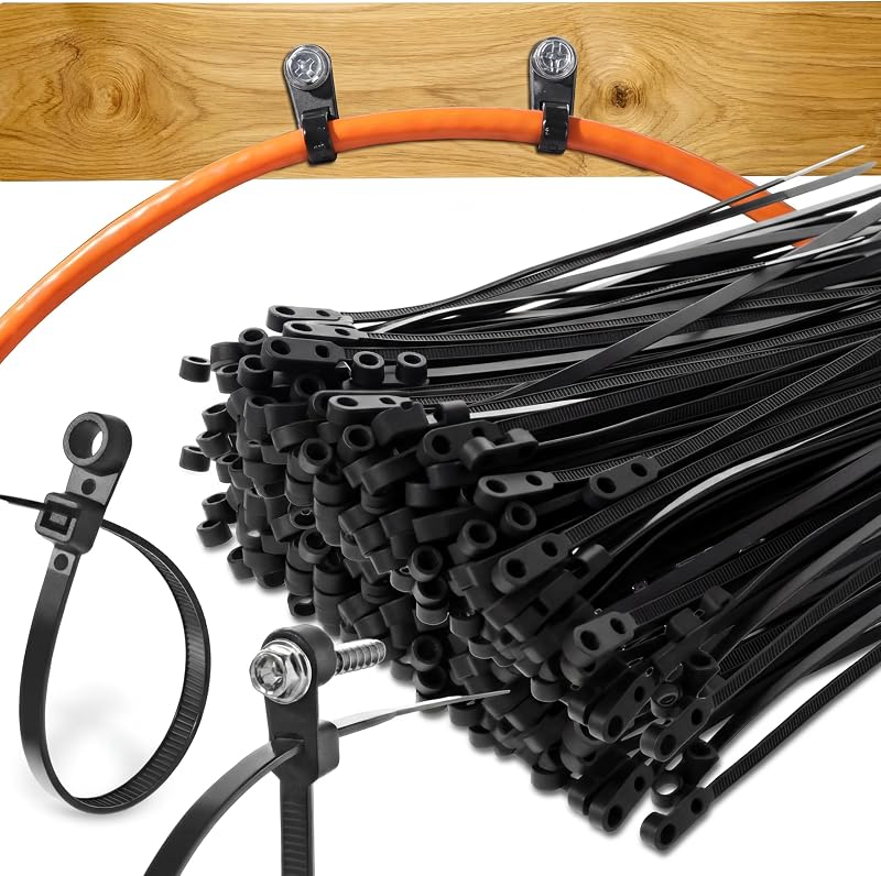 Bridas plástico con agujero 7.5pulg 500uds negro
