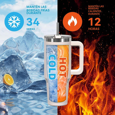 Vaso acero inox doble pared con tapa popote 40oz para viaje