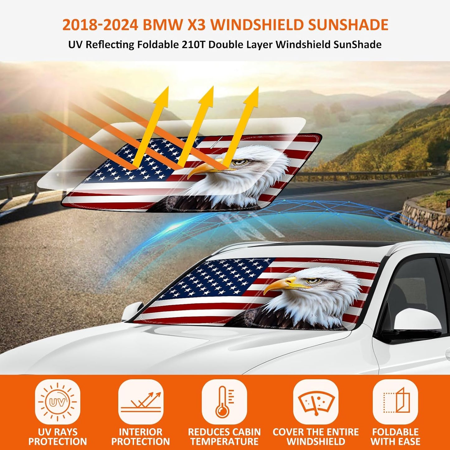Parasol BMW X3 18-24 plegable para ventanilla UV