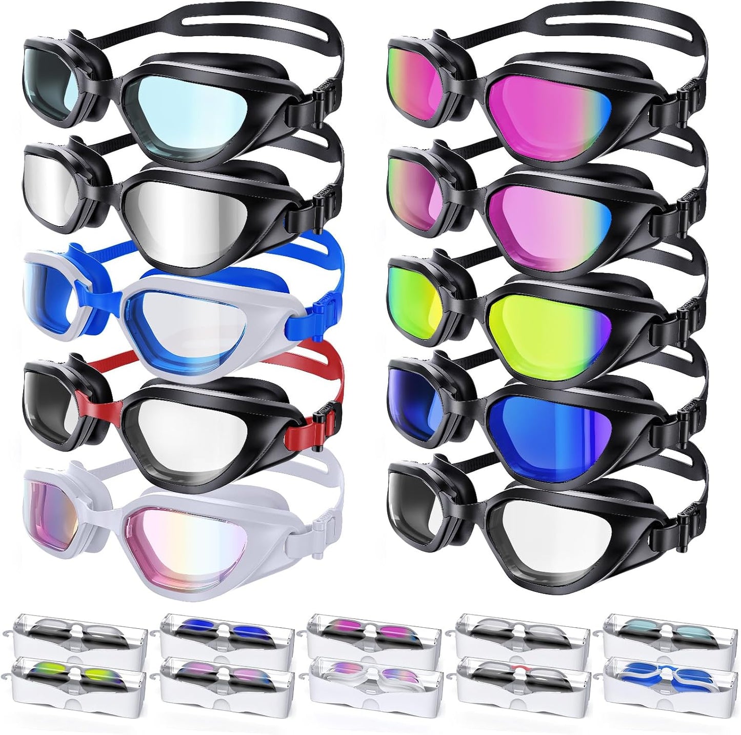 Gafas natación unisex anti niebla anti UV para adultos