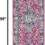 Alfombra pasillo 2x8ft diseño oriental fucsia aguamarina