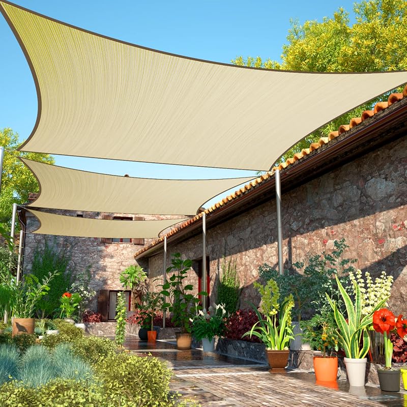 Parasol cuadrado 6x6ft UPF50 tela permeable patio cochera
