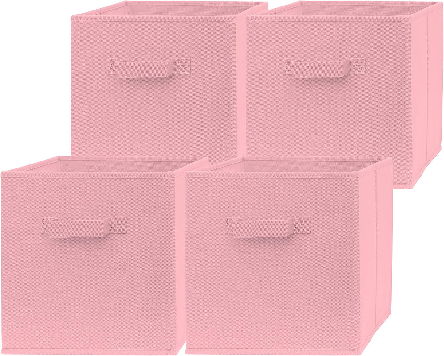 Contenedores tela 13x13" set 4 con asas plegables