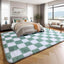Alfombra cuadros verde salvia dormitorio sala