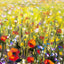 Pancarta acuarela amapolas 28x40" jardín patio