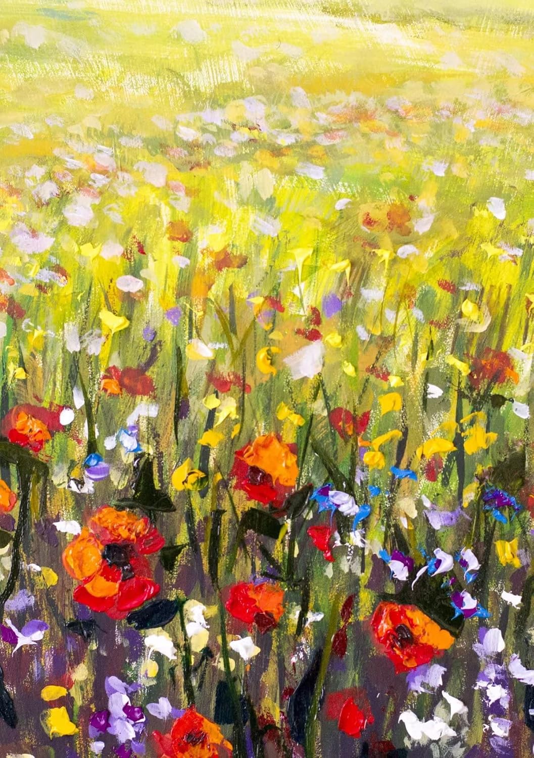 Pancarta acuarela amapolas 28x40" jardín patio