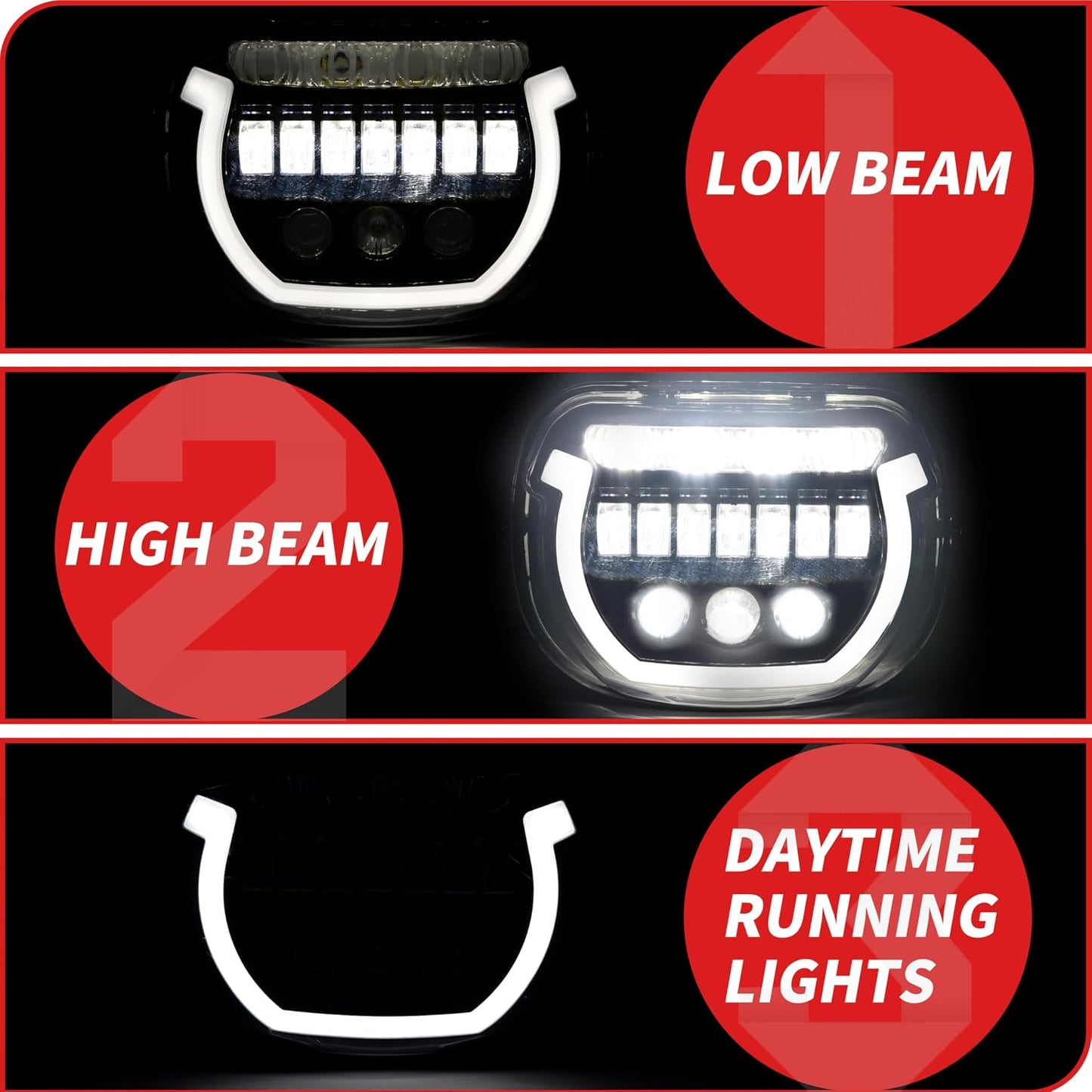 Faros LED Street Glide 24-25 con haz alto y bajo DRL blancas