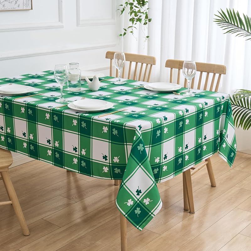 Manta plaid San Patricio 60x120 clavel verde y blanco