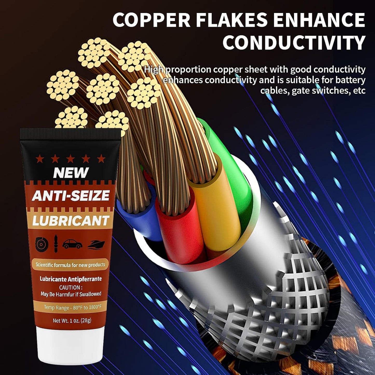 Grasa lubricante cobre 4oz resistente alta temp y corrosión