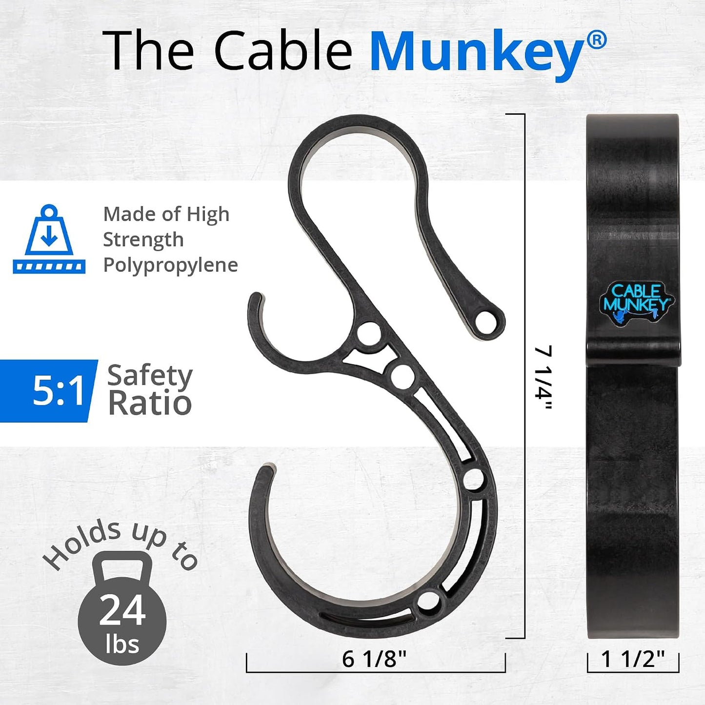 Gancho resistente para cables y herramientas 2 en 1 garaje