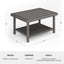 Mesa centro patio madera sintética mimbre gris