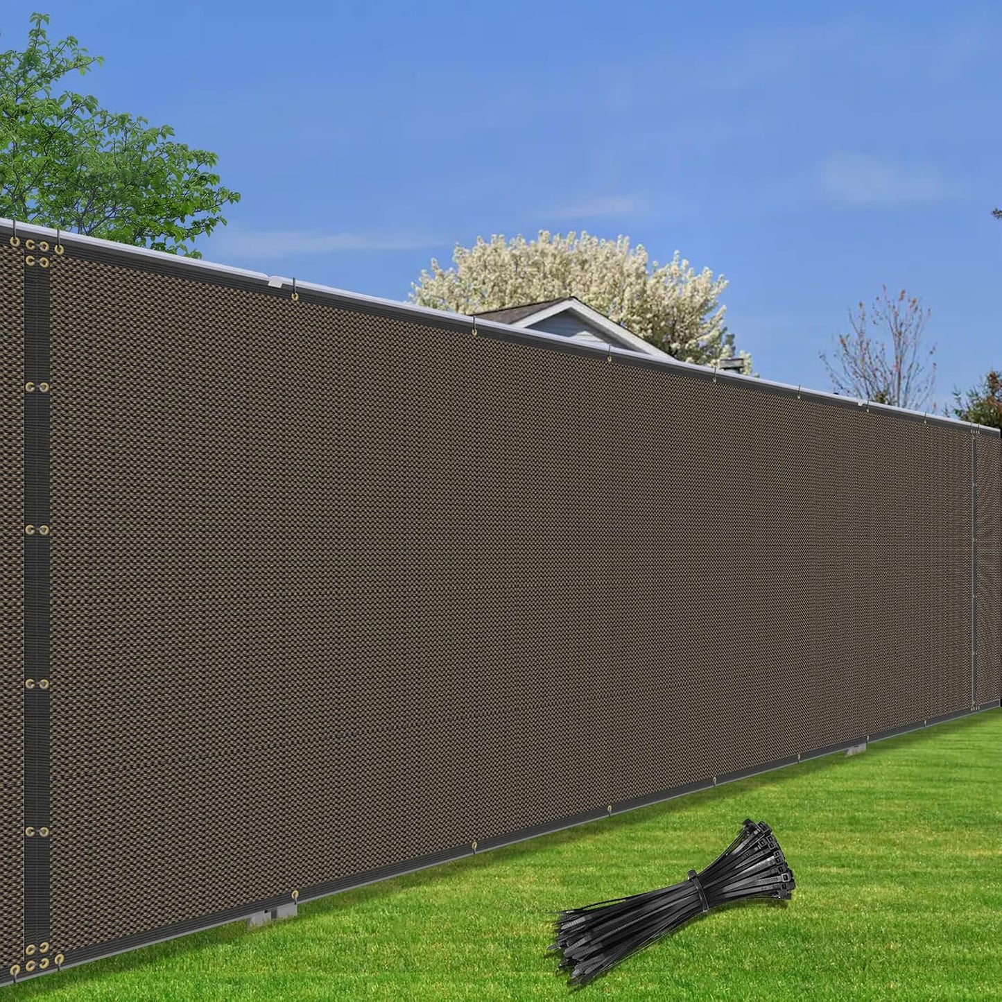 Pantalla privacidad valla 6x20ft malla resistente ojales