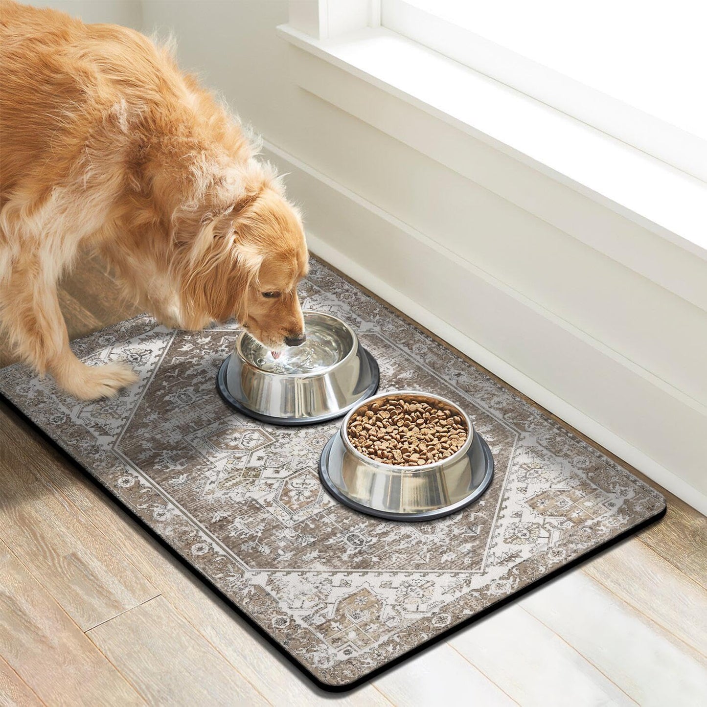 Tapete absorbente para tazón perro y gato secado rápido