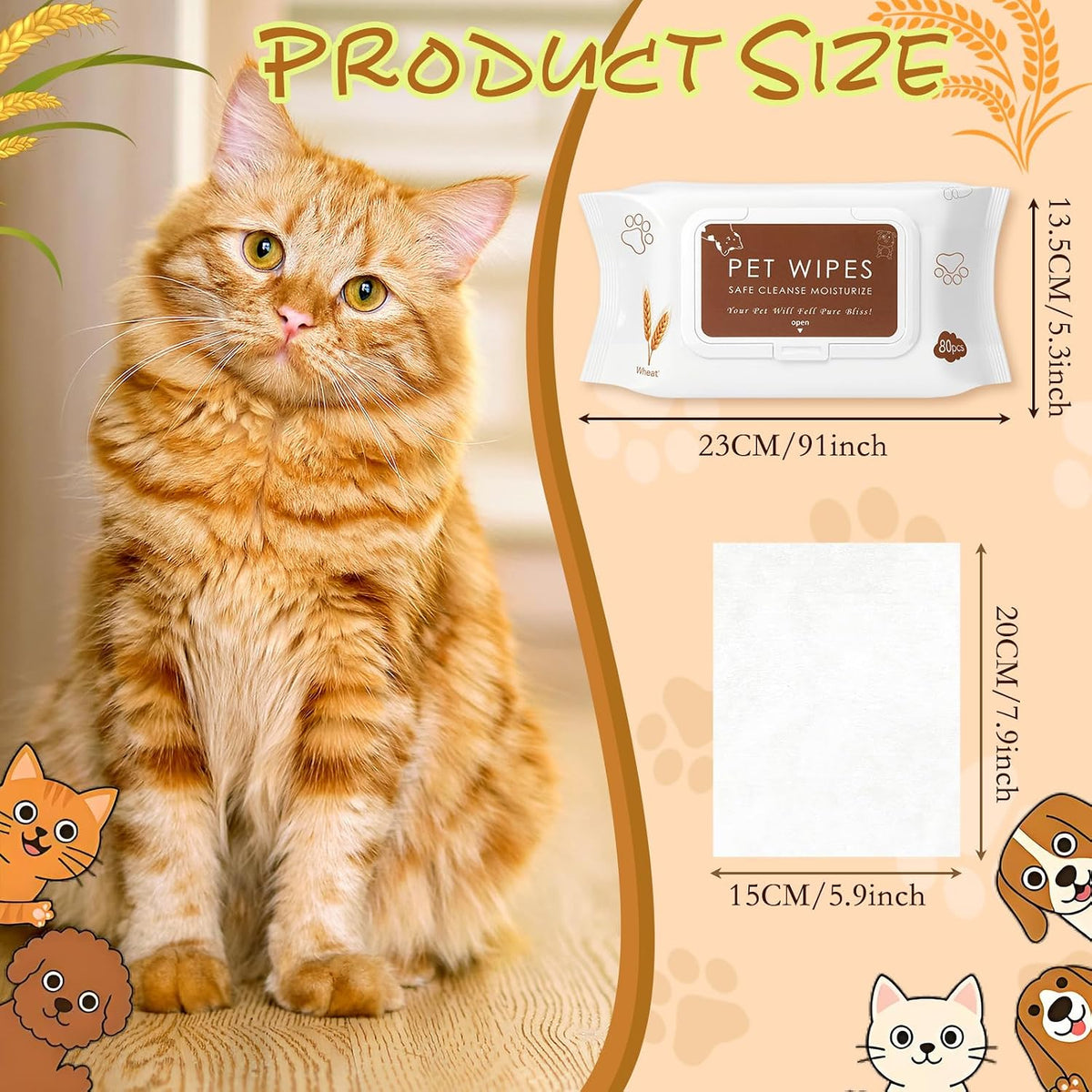 10 Pack Toallitas para Mascotas Aseo Pelo Patas Orejas