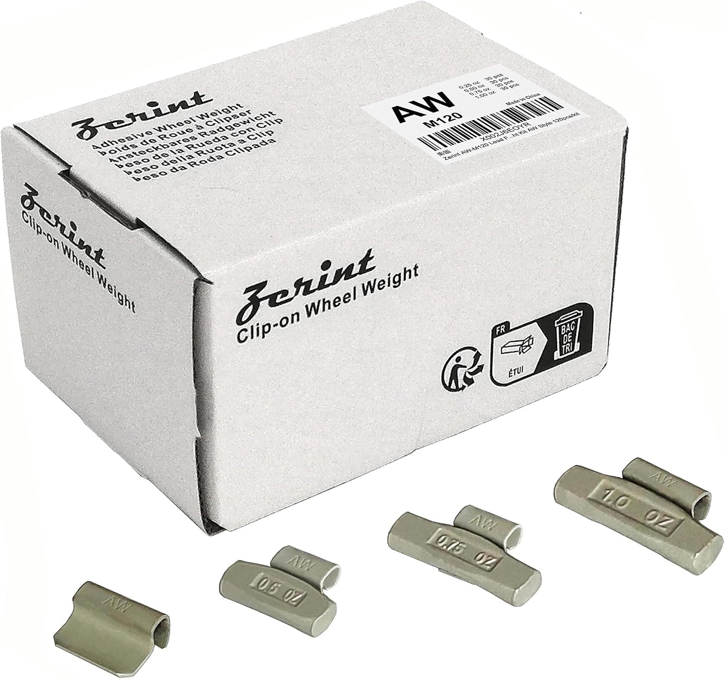 Kit peso rueda AW-M120 120pcs gris 1/4-1oz