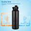 Botella agua aislada acero inox 40oz tapa pajita doble pared