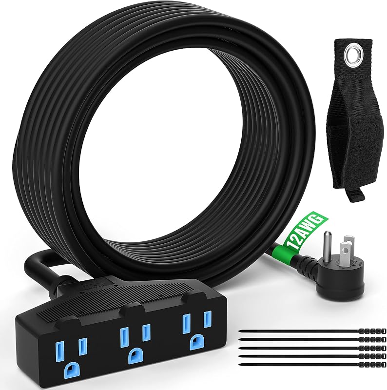 Cable extensión exterior 50ft 3 tomas SJTW 12AWG ETL