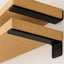 Soporte estante 12" set 6 metal negro soporte L