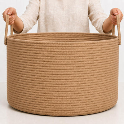 Cesta almacenamiento cuerda algodón 20x13" mantas juguetes